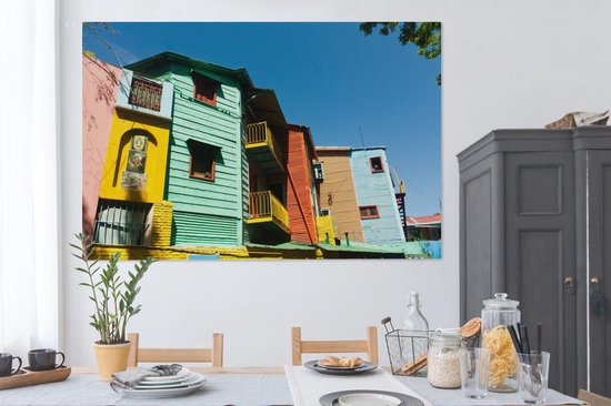 Journée ensoleillée dans le quartier argentin de la Boca Toile 180x120 cm - Tirage photo sur Toile (Décoration murale salon / chambre) XXL / Groot format!