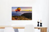 Canvas Schilderij Luchtballon - Berg - Thailand - 90x60 cm - Wanddecoratie
