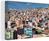 Canvas Schilderij Uitzicht op de Boliviaanse stad La paz - 60x40 cm - Wanddecoratie