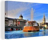 Canvas Schilderij Kleurrijke lucht boven het Trafalgar Square in Engeland - 120x80 cm - Wanddecoratie
