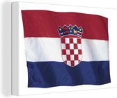 Canvas Schilderij Kroatische vlag op een witte achtergrond - 30x20 cm - Wanddecoratie