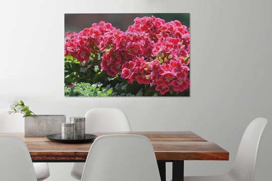 Fleurs de géranium dans un jardin Toile 60x40 cm - Tirage photo sur toile (Décoration murale salon / chambre)