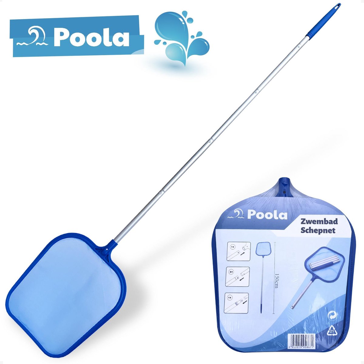 Poola Zwembad schepnet – Inclusief 5-delige steel – 150cm