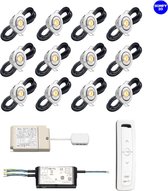 (Complete set) - LED veranda inbouwspot Toledo RTS - set van 12 stuks - Kantelbaar - Inclusief transformator & 1 x Somfy RTS LED receiver 500 watt & 1 x Somfy RTS afstandsbediening  4 - kanaa