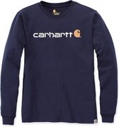 Carhartt 104107 Core Logo Longsleeve T-Shirt - Relaxed Fit - Navy - XS