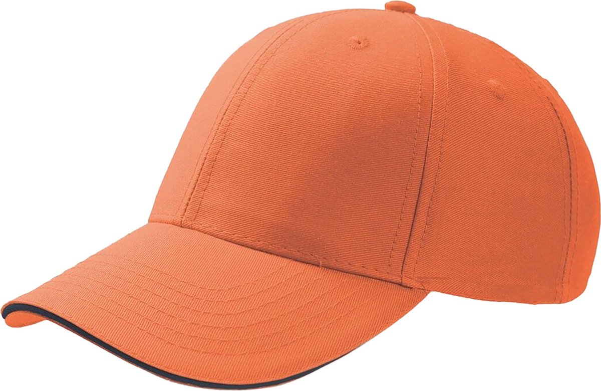 Atlantis Sport Sandwich 6 Panel Baseball Cap (Pakket van 2) (Oranje)