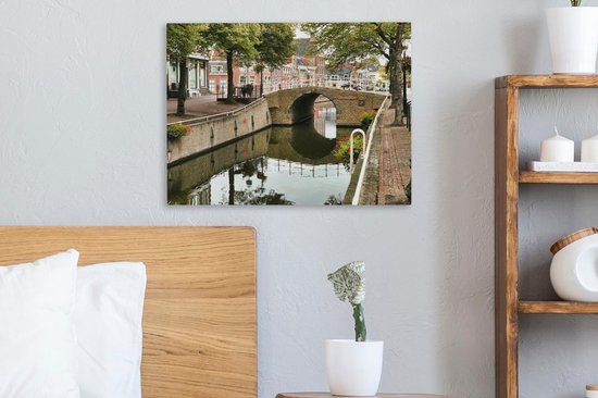 Pont sur un canal à Harlingen en Frise 40x30 cm - petit - Tirage photo sur toile (Décoration murale salon / chambre)