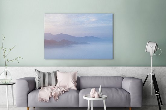 Brouillard sur toile de Chine 180x120 cm - Tirage photo sur toile (Décoration murale salon / chambre) XXL / Grand format!