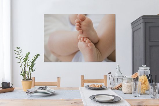 Pieds de bébé 120x80 cm - Tirage photo sur toile (Décoration murale salon / chambre)