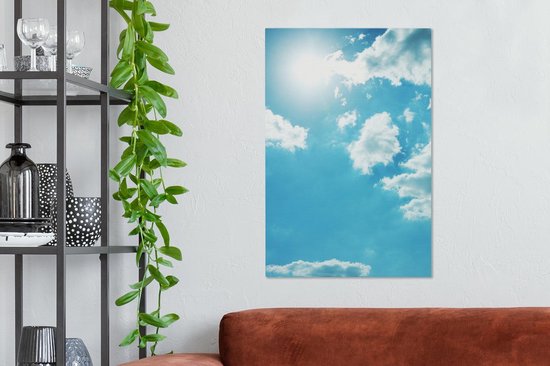 Soleil dans un ciel nuageux 60x90 cm - Tirage photo sur toile (Décoration murale salon / chambre)