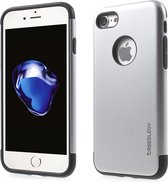 Caseology zilveren hoesje iPhone 7 8 Silver TPU silicone case Zwarte cover