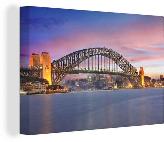 Skyline Sydney et le Harbour Bridge de Sydney en Australie 90x60 cm - Impression photo sur toile peinture Décoration murale salon / chambre à coucher)