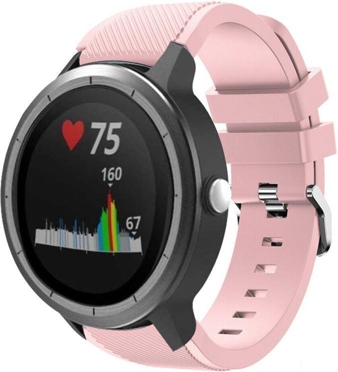 Geschikt voor Garmin Vivoactive 3 silicone band - roze - 42mm