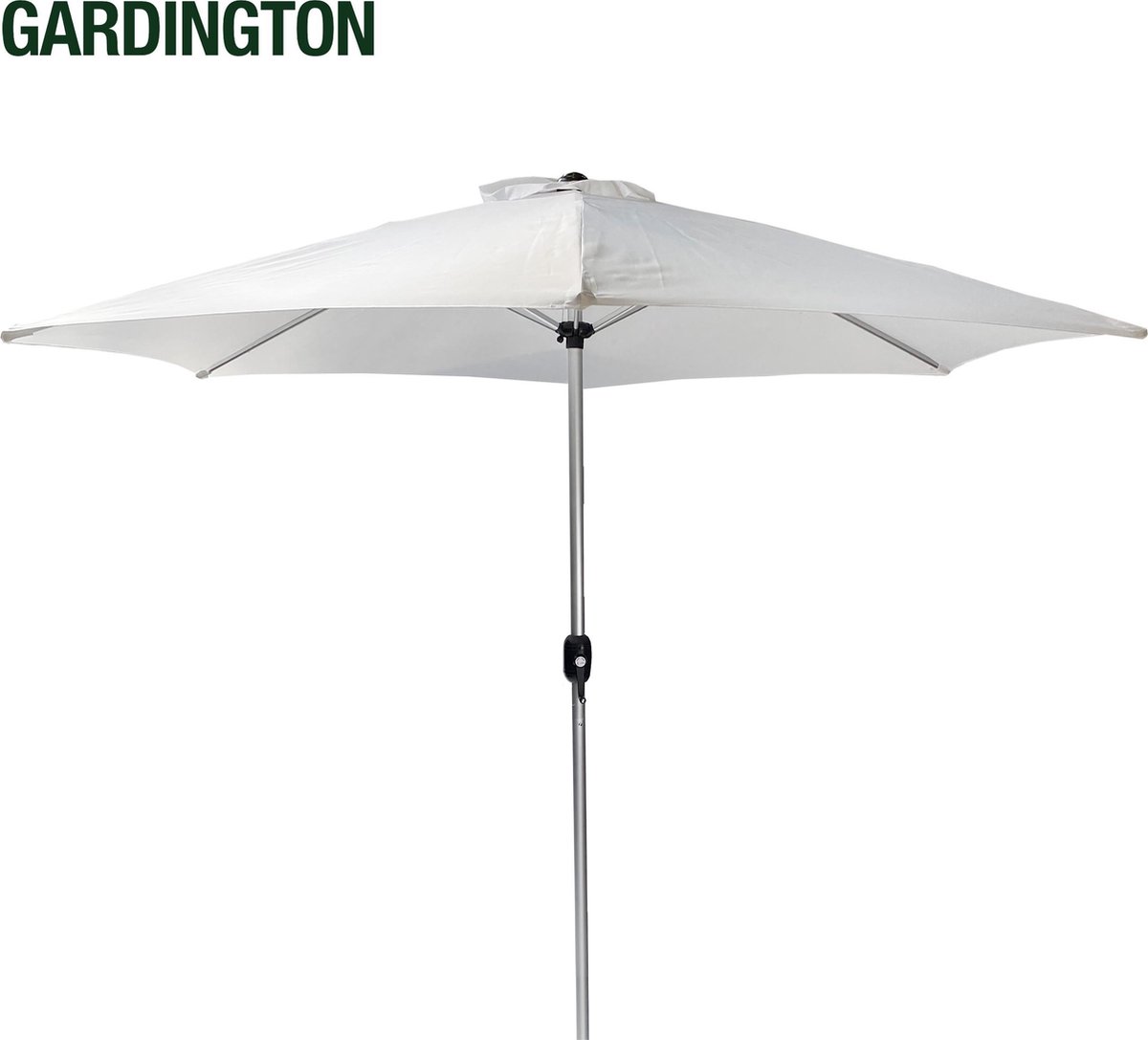 Gardington Parasol – 270 cm – Grijze Paal - Wit Doek - Aluminium