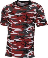 MFH - US T-shirt  -  "Streetstyle"  -  Rood camouflage  -  145 g/m² - MAAT XXL