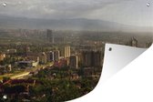 Muurdecoratie Skyline van de stad Almaty in Kazachstan - 180x120 cm - Tuinposter - Tuindoek - Buitenposter