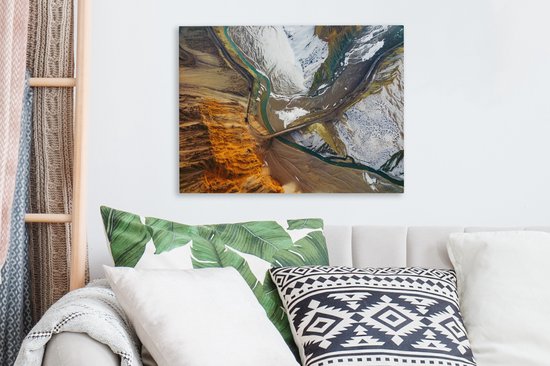 Vue aérienne de la chaîne de montagnes sur toile 2cm 40x30 cm - petit - Tirage photo sur toile (Décoration murale salon / chambre)