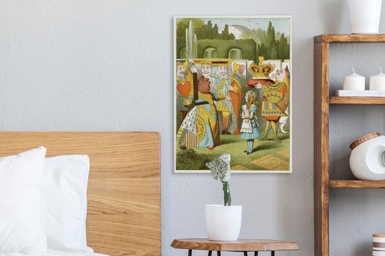 Peintures sur toile - Illustration du conte de fées Alice au pays des merveilles - 30x40 cm - Décoration murale