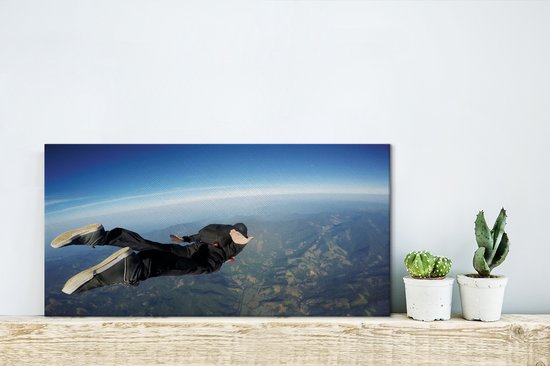 Parachutisme en toile Sunrise 2cm 40x20 cm - Tirage photo sur toile (Décoration murale salon / chambre)