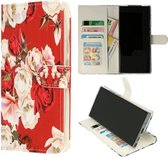 TF Cases | Samsung Galaxy A52 5G | Bookcase | Rood + Bloemen | High Quality