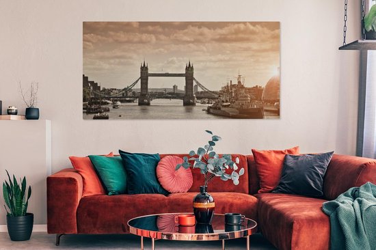 Sunset at the Tower Bridge toile 2cm 160x80 cm - Tirage photo sur toile (Décoration murale salon / chambre)