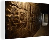 Canvas schilderij 180x120 cm - Wanddecoratie Gang in Egyptische tempel - Muurdecoratie woonkamer - Slaapkamer decoratie - Kamer accessoires - Schilderijen