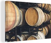 Tonneaux de vin dans un rangement 30x20 cm - petit - Tirage photo sur toile (Décoration murale salon / chambre)