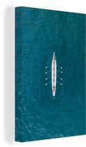 Toile de bateau à rames vue d'oiseau