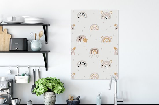 Motif enfant avec de jolis arcs-en-ciel 60x90 cm - Tirage photo sur toile (Décoration murale salon / chambre)