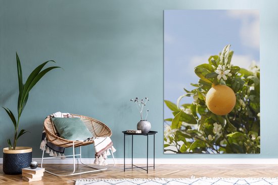 Gros plan d'orange sur la toile arbre 2cm 120x180 cm - Tirage photo sur toile (Décoration murale salon / chambre) / Arbres Peintures sur toile XXL / Groot format!