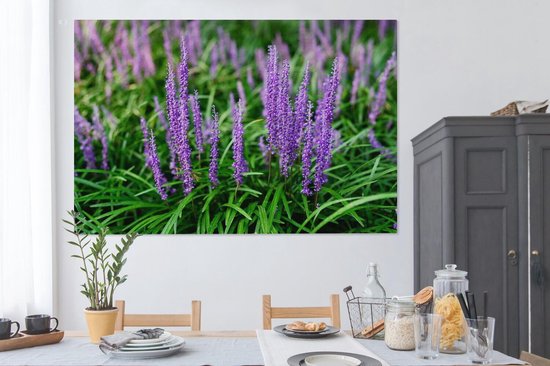 Tableau sur toile Herbe ornementale violette en gros plan - 150x100 cm - Décoration murale