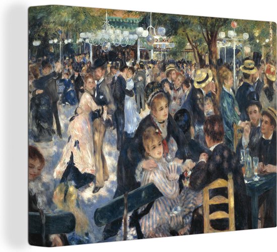 Canvas Schilderij Bal du moulin de la Galette - Schilderij van Pierre-Auguste Renoir - 80x60 cm - Wanddecoratie