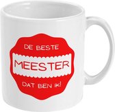 MUGZ - Beste Meester - Mok  - Theemok - Koffiemok - Theebeker - Koffiebeker - Beste Meester Rood