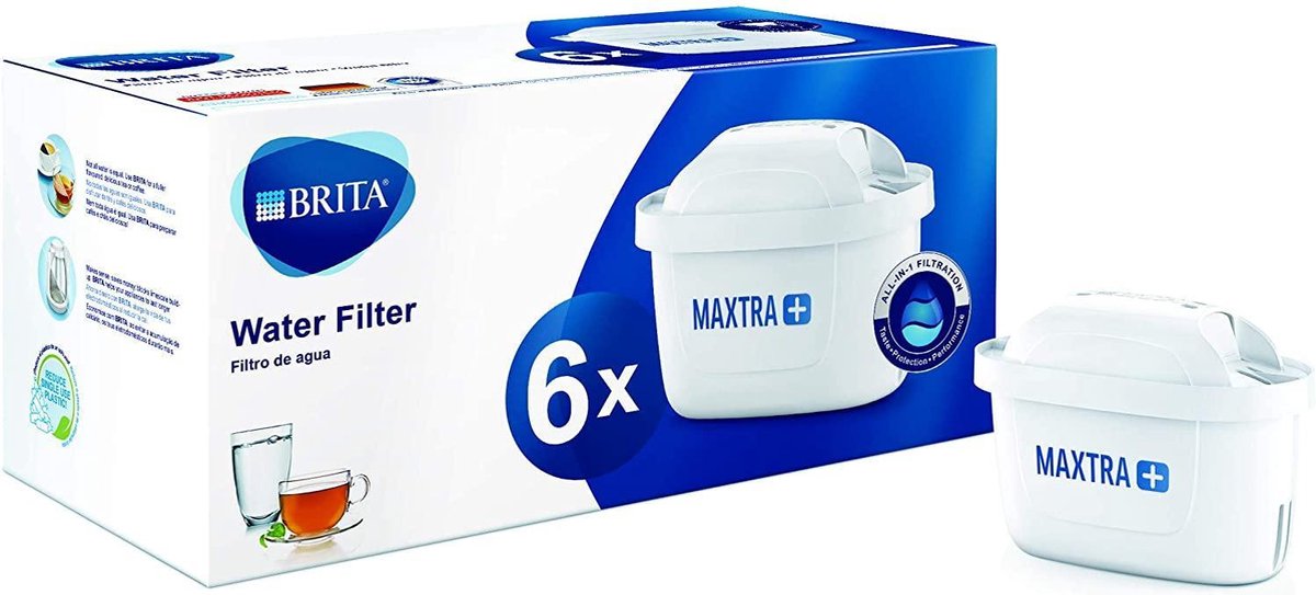 BRITA Maxtra+ waterfilter, filterpatronen, compatibel met Brita karaffen, die kalk en chloor verminderen.