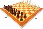 Schaakbord | 39X39 CM | Schaken Dammen Backgammon| 3 In 1 | Complete Set