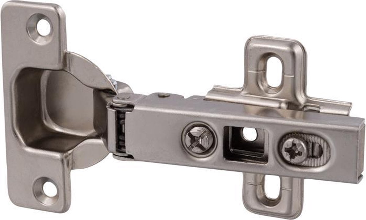 Inboorscharnier clip - opliggend -vernikkeld -35 mm- set van 10 stuks