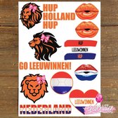 GetGlitterBaby - Plak Tattoos / Tijdelijke Tattoo Sticker / Rood Wit Blauw Oranje Gezicht en Lichaam Schmink Versiering - Nederland / Nederlandse Vlag / Nederlands Elftal - Oranje