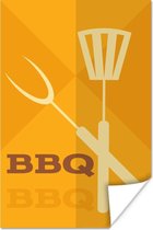 Poster Illustration barbecue avec spatule - 20x30 cm