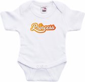 Princess Koningsdag romper wit voor babys - Koningsdag rompertje / kleding / outfit 80 (9-12 maanden)