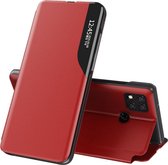 Voor Geschikt voor Xiaomi Redmi 9C zijscherm magnetisch schokbestendig horizontaal flip lederen tas met houder (rood)