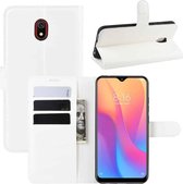 Voor Xiaomi Redmi 8A Litchi Texture Horizontale Flip Leren Case met Portemonnee & Houder & Kaartsleuven (Wit)