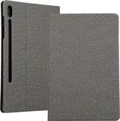 Voor Samsung Galaxy Tab S7 + / T970 Fabric Texture Horizontale Flip PU Leather Case met houder (grijs)