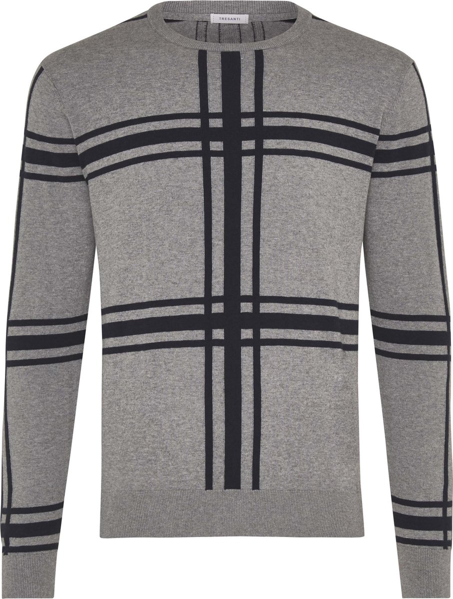 Jorik Pullover geruit donkerblauw bol