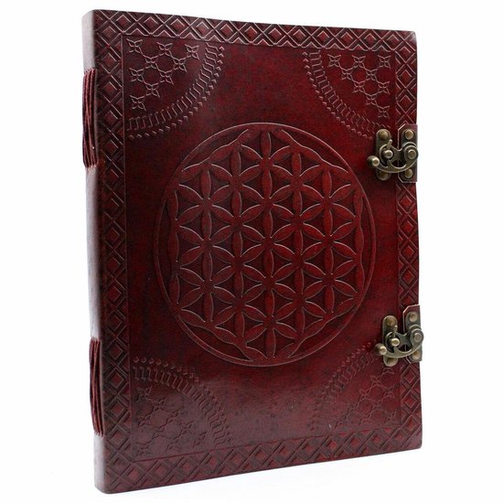 Boek d'Or Cuir - Carnet - Fleur de Vie - Grand - 25x32.5cm - 200 pages