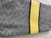 Stevige hamamdoek voor mannen, extra lang in 2 kleuren gemaakt van katoen. 80 x 195 - grijs met gele streep
