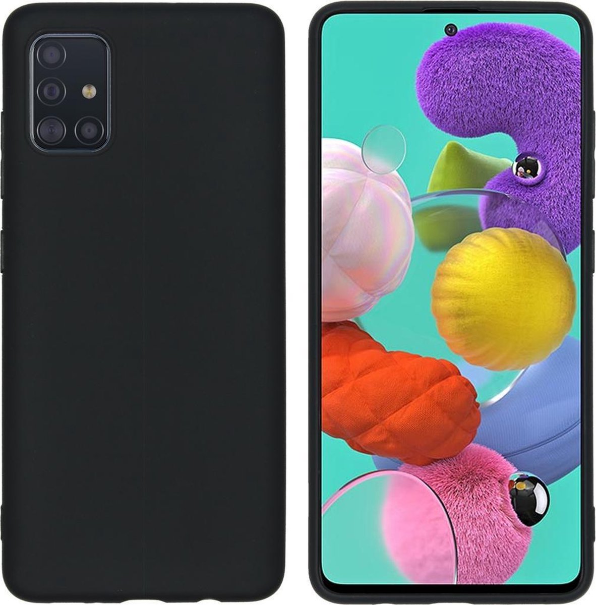 Siliconen back cover case - Geschikt voor Samsung Galaxy A51 - TPU hoesje zwart