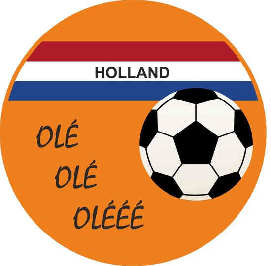 Set van 4 (auto)raamstickers WK voetbal - Versiering oranje - Hup Holland Hup - Nederlands elftal - WK voetbal - Raamdecoratie voetbal - rood wit blauw - voetbalsupporter - raamsticker Nederlands elftal - oranje zomer - stickers