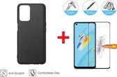 2-In-1 Screenprotector Hoesje Bescherming Protector Set Geschikt Voor Oppo A54 4G - Full Cover 3D Edge Tempered Glass Screen Protector Met Back Bescherm Hoes Cover Case - Doorzichtig Gehard G