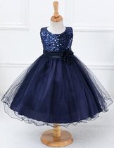 Navy blue kinder feest jurkje - feestjurk - bruidsmeisje - cocktailjurk - trouwen