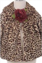 Kinder jasje met cheetah print en bordeaux rode bloem